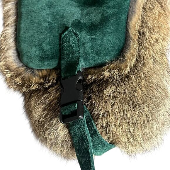 Paul Leinburd Trapper Hat Crowncap Size S/P Rabbit Fur Trim Aviator Green NEW - Picture 7 of 9